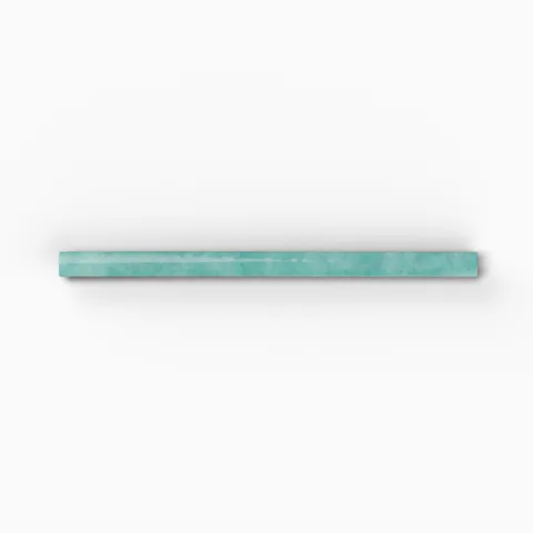 Amelia 0.5 x 8 Glossy Crackled Ceramic Rounded Edge Trim in Aqua