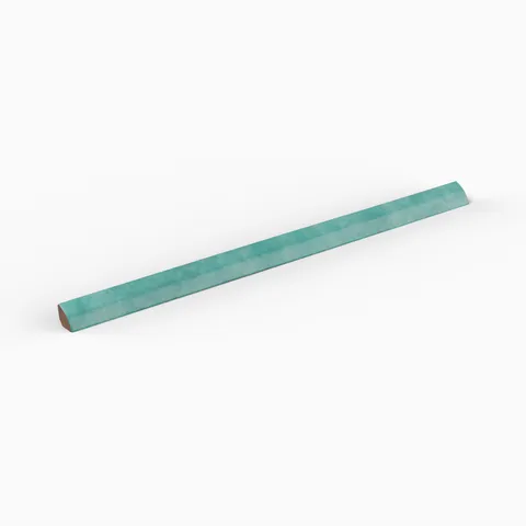 Amelia 0.5 x 8 Glossy Crackled Ceramic Rounded Edge Trim in Aqua