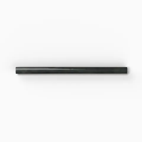 Amelia 0.5 x 8 Glossy Crackled Ceramic Rounded Edge Trim in Ink