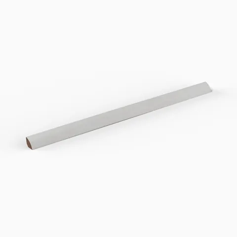 Amelia 0.5 x 8 Glossy Crackled Ceramic Rounded Edge Trim in White