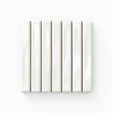 Celia 4.6 x 4.6 Glossy Porcelain Tile in White