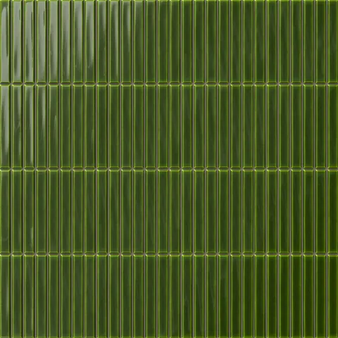 Celia 4.6 x 4.6 Glossy Porcelain Tile in Olive