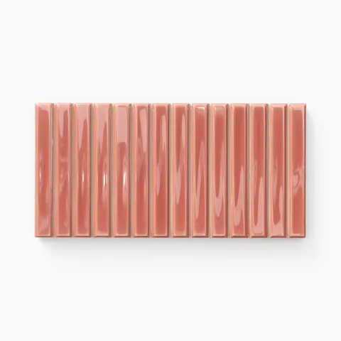 Celia 5 x 10 Glossy Ceramic Tile in Coral