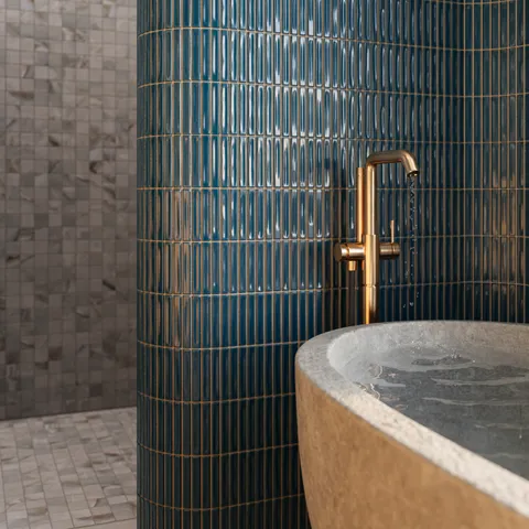 Celia 5 x 10 Glossy Ceramic Tile in Peacock Blue