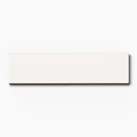 Mika 2.5 x 10 Glossy Ceramic Tile in Chalk
