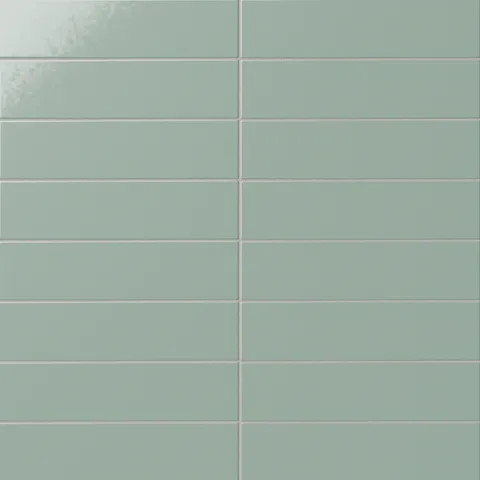 Mika 2.5 x 10 Glossy Ceramic Tile in Sage