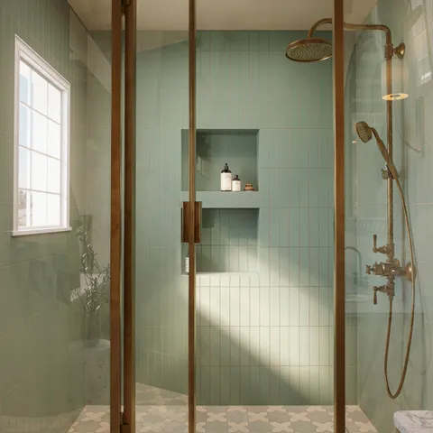 Mika 2.5 x 10 Glossy Ceramic Tile in Sage