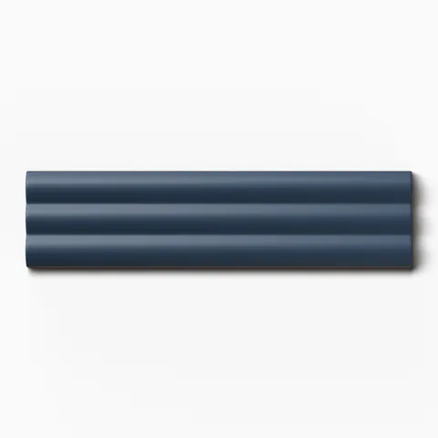 Mika 2.5 x 10 Matte Ceramic Reeded Tile in Midnight