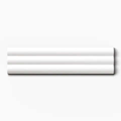 Mika 2.5 x 10 Glossy Ceramic Reeded Tile in Chalk