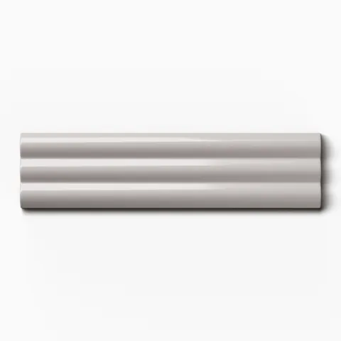 Mika 2.5 x 10 Glossy Ceramic Reeded Tile in Ash
