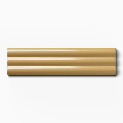 Mika 2.5 x 10 Glossy Ceramic Reeded Tile in Dijon