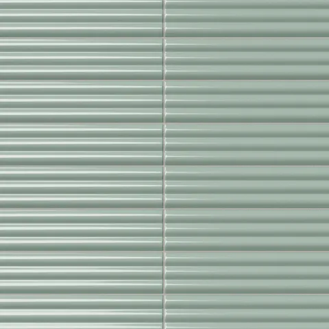 Mika 2.5 x 10 Glossy Ceramic Reeded Tile in Sage