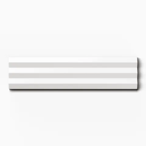 Mika 2.5 x 10 Glossy Ceramic Beveled Tile in Chalk