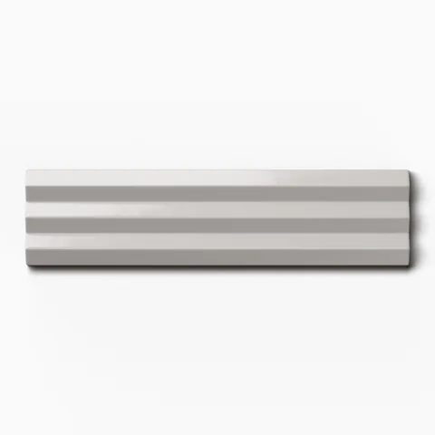Mika 2.5 x 10 Glossy Ceramic Beveled Tile in Ash