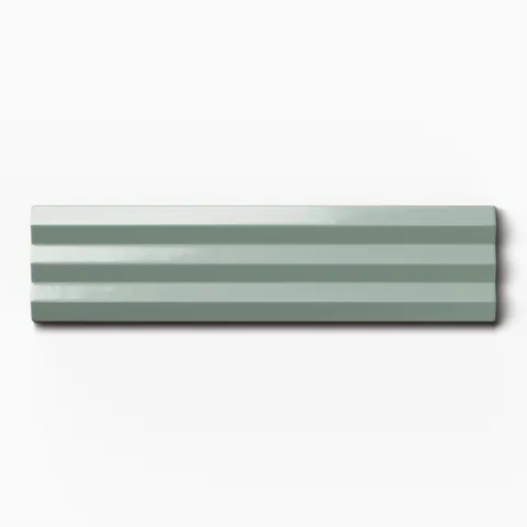 Mika 2.5 x 10 Glossy Ceramic Beveled Tile in Sage
