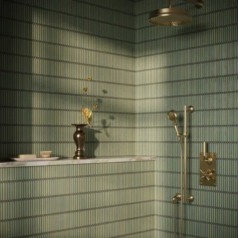 Nori 5 x 10 Glossy Ceramic Tile in Green