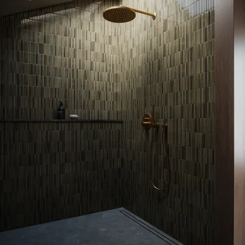 Miley 4.5 x 9.1 Glossy Porcelain Tile in Musgo