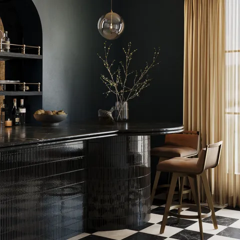 Miley 4.5 x 9.1 Glossy Porcelain Tile in Noche