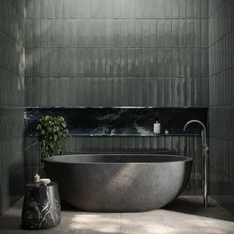 Dylan 17 x 17 Matte Porcelain Tile in Nero