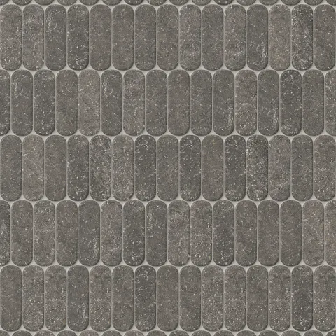 Dylan 2 x 6 Matte Porcelain Oval Tile in Nero