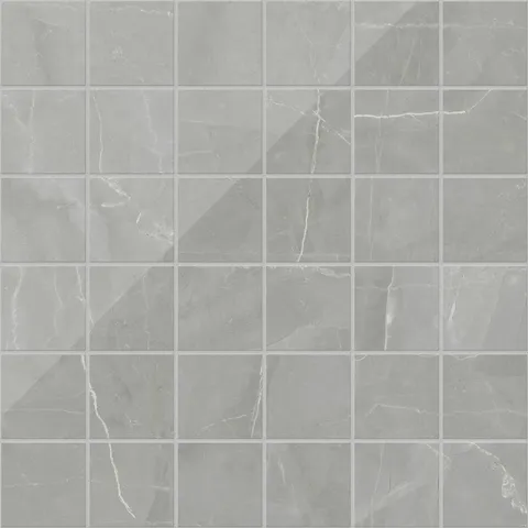 Leona 4 x 4 Polished Porcelain Mosaic Tile in Amani Grey
