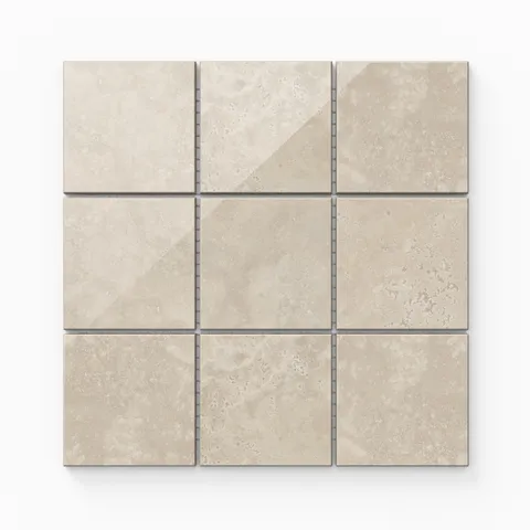 Leona 4 x 4 Polished Porcelain Mosaic Tile in Marfil
