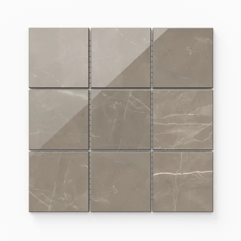 Leona 4 x 4 Polished Porcelain Mosaic Tile in Amani Bronze