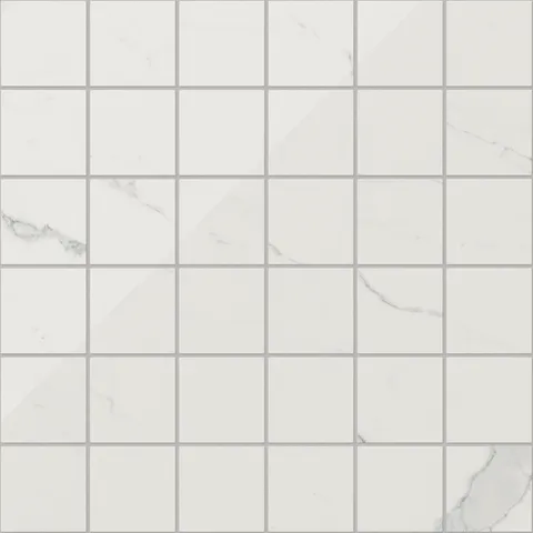 Leona 4 x 4 Polished Porcelain Mosaic Tile in Calacatta