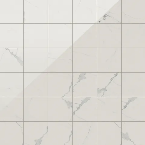 Leona 4 x 4 Polished Porcelain Mosaic Tile in Calacatta