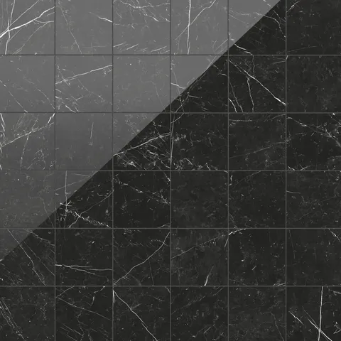 Leona 4 x 4 Polished Porcelain Mosaic Tile in Nero Marquina