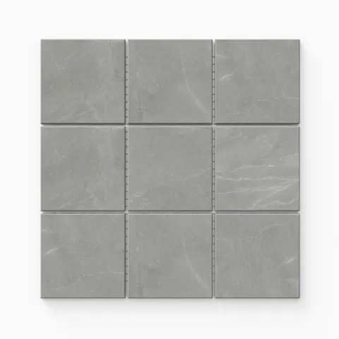 Leona 4 x 4 Matte Porcelain Mosaic Tile in Amani Grey