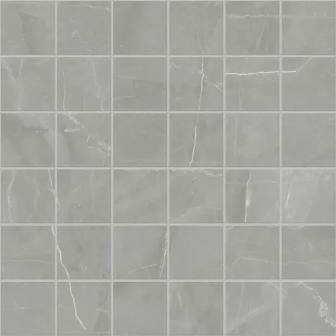 Leona 4 x 4 Matte Porcelain Mosaic Tile in Amani Grey