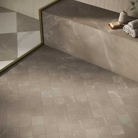 Leona 4 x 4 Matte Porcelain Mosaic Tile in Amani Bronze
