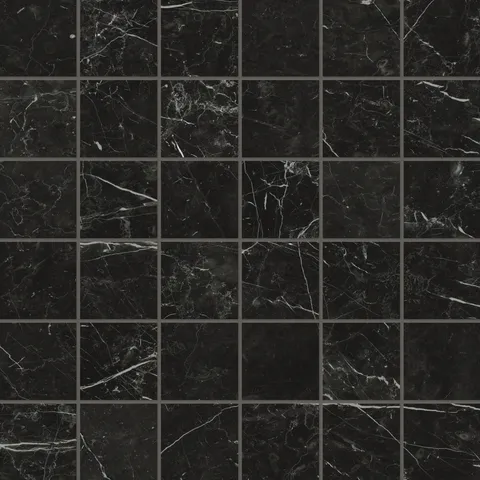 Leona 4 x 4 Matte Porcelain Mosaic Tile in Nero Marquina