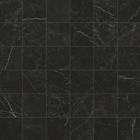 Leona 4 x 4 Matte Porcelain Mosaic Tile in Nero Marquina