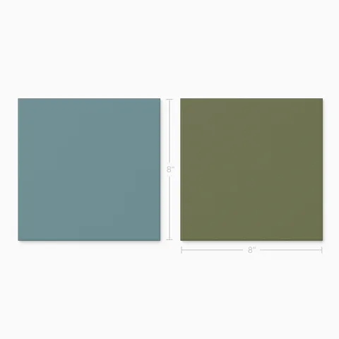 Merrick 8 x 8 Checkerboard Matte Porcelain Tile in Ska Blue and Folk Green