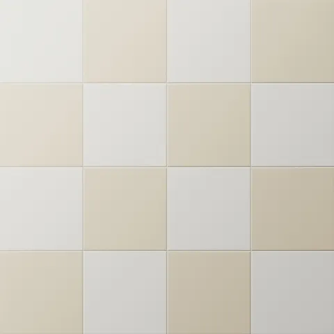 Merrick 8 x 8 Checkerboard Matte Porcelain Tile in Ambient White and Classical Beige