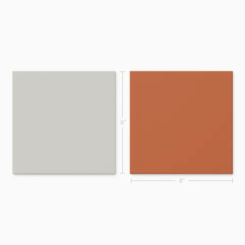 Merrick 8 x 8 Checkerboard Matte Porcelain Tile in Ambient White and New-Age Terracotta
