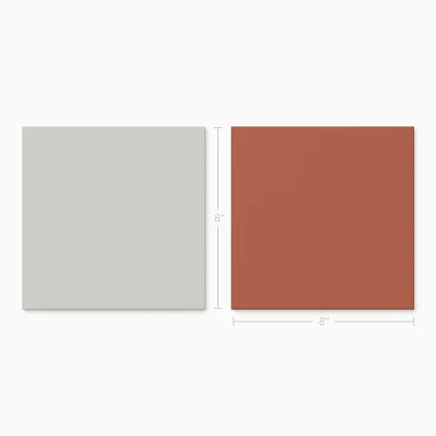 Merrick 8 x 8 Checkerboard Matte Porcelain Tile in Ambient White and Indie Rust