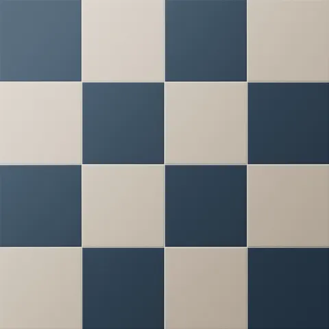 Merrick 8 x 8 Checkerboard Matte Porcelain Tile in Rhythm and Blues and Grunge Greige