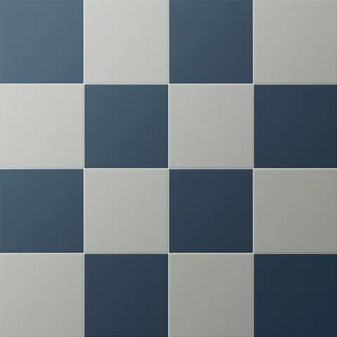 Merrick 8 x 8 Checkerboard Matte Porcelain Tile in Rhythm and Blues and Gothic Grey