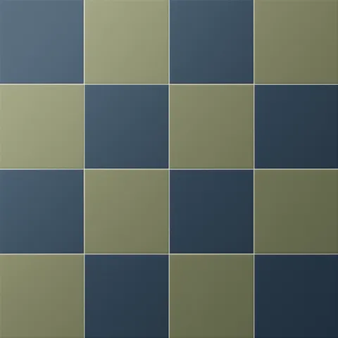 Merrick 8 x 8 Checkerboard Matte Porcelain Tile in Rhythm and Blues and Folk Green