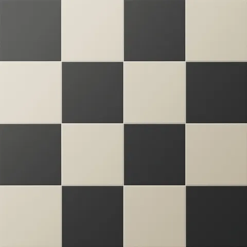 Merrick 8 x 8 Checkerboard Matte Porcelain Tile in Synth Black and Classical Beige