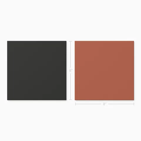 Merrick 8 x 8 Checkerboard Matte Porcelain Tile in Synth Black and Indie Rust