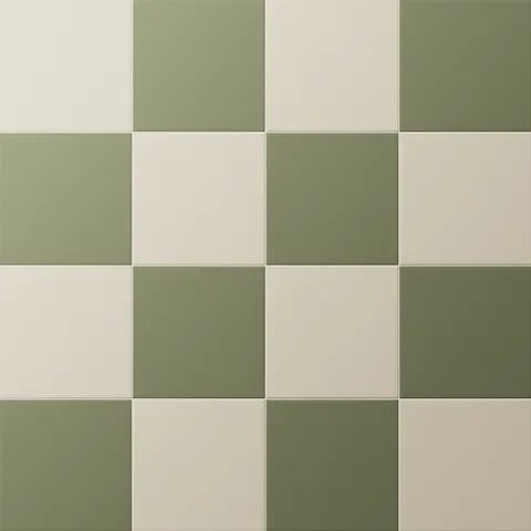 Merrick 8 x 8 Checkerboard Matte Porcelain Tile in Classical Beige and Folk Green