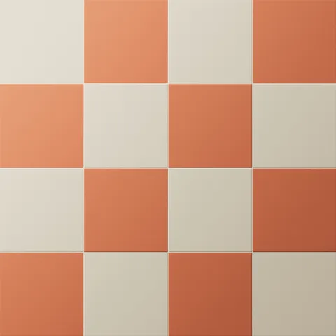 Merrick 8 x 8 Checkerboard Matte Porcelain Tile in Classical Beige and New-Age Terracotta