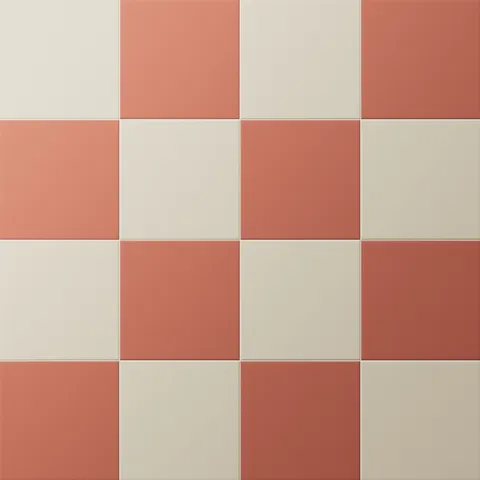 Merrick 8 x 8 Checkerboard Matte Porcelain Tile in Classical Beige and Indie Rust