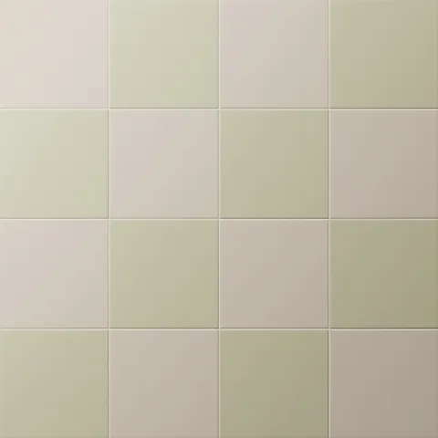 Merrick 8 x 8 Checkerboard Matte Porcelain Tile in Grunge Greige and Lounge Light Green