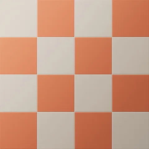 Merrick 8 x 8 Checkerboard Matte Porcelain Tile in Grunge Greige and New-Age Terracotta