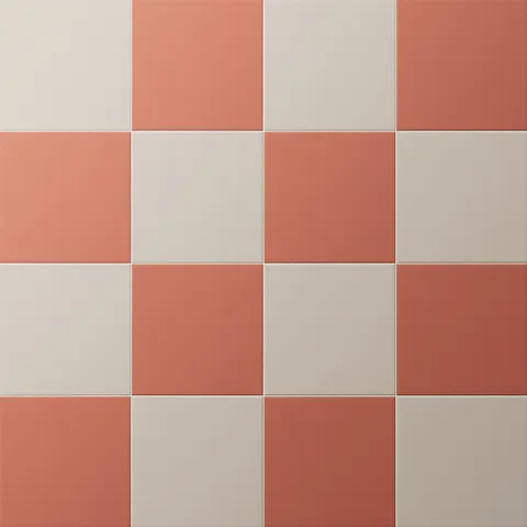 Merrick 8 x 8 Checkerboard Matte Porcelain Tile in Grunge Greige and Indie Rust